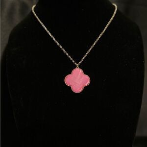 PINK CLOVER NECKLACE
